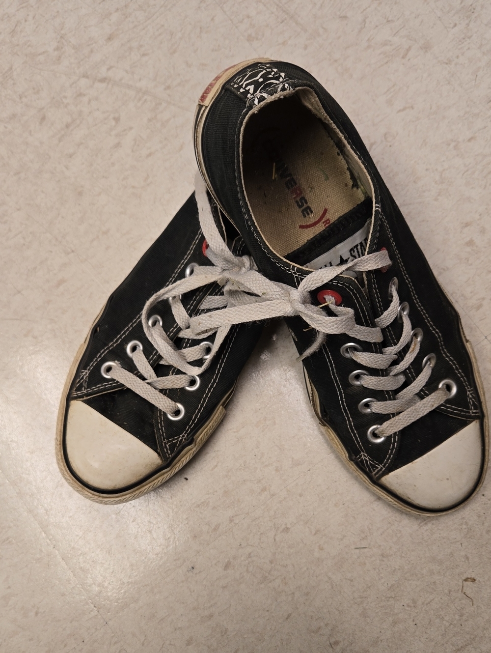 Converse Black Low-Top Canvas Sneakers with White Accents